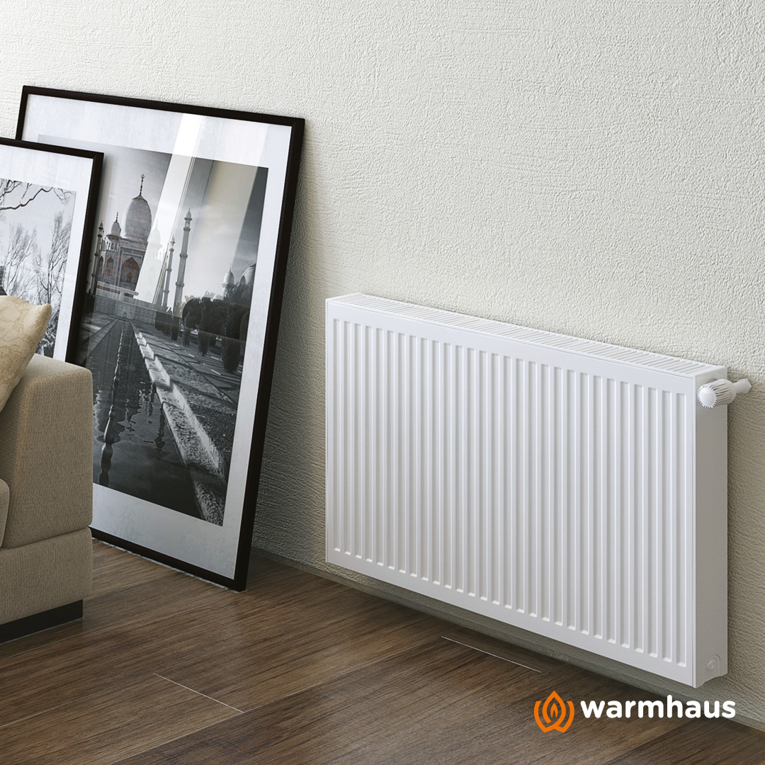 White Hamilton Compact 22 radiator in a contemporary interior