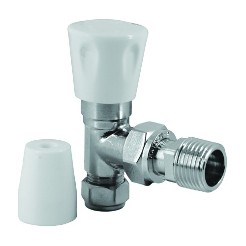 Angled White Lockshield Valve